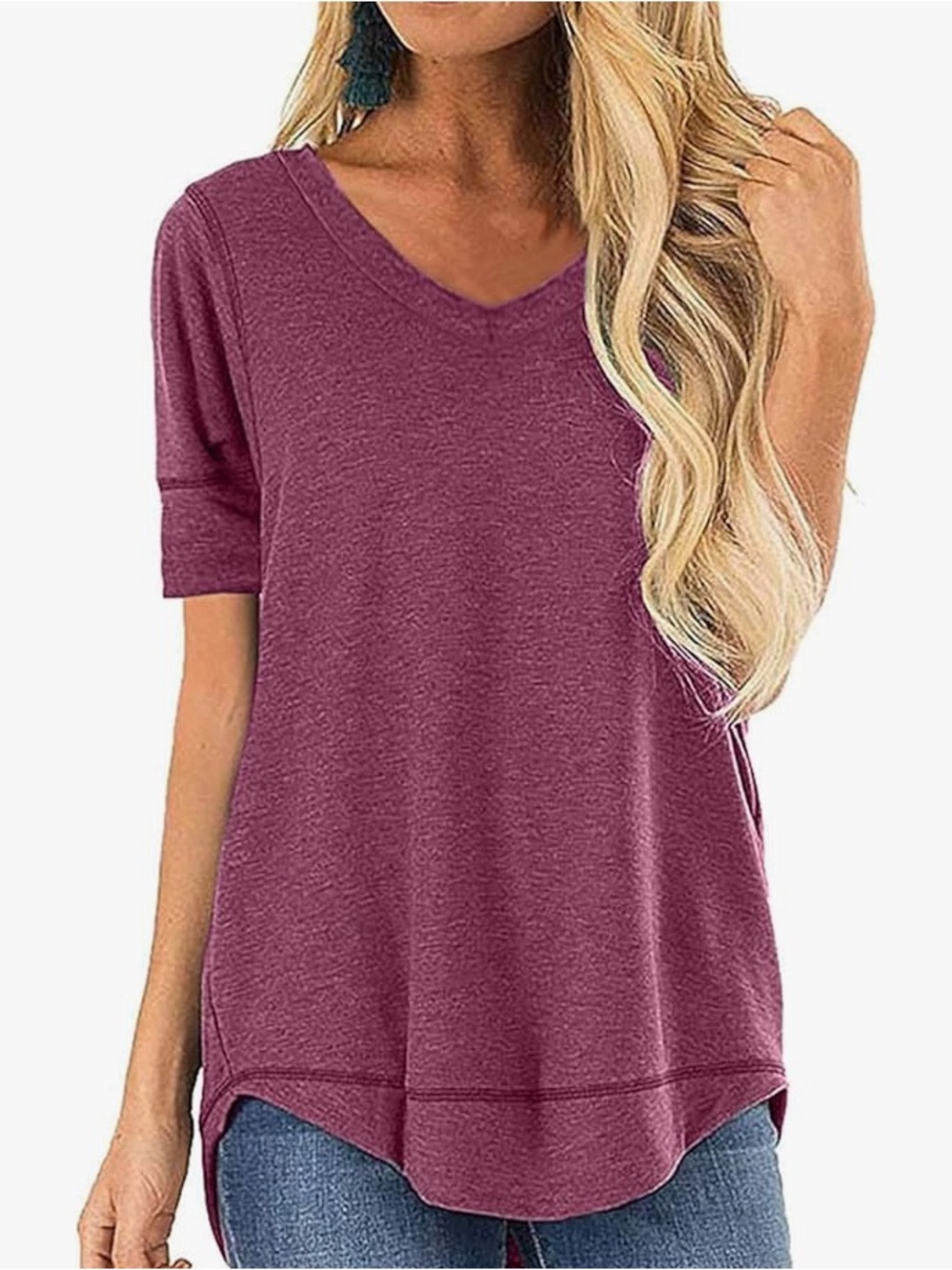 Women’s V-Neck Short Sleeve Tunic
